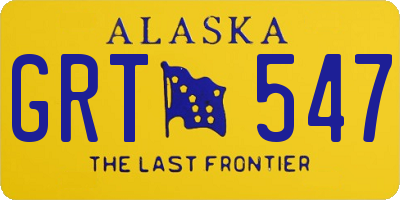 AK license plate GRT547