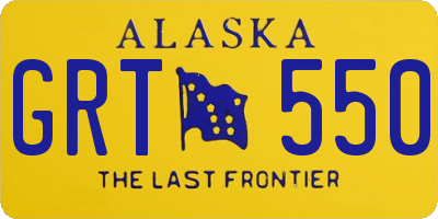 AK license plate GRT550