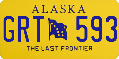 AK license plate GRT593