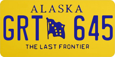 AK license plate GRT645