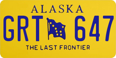 AK license plate GRT647
