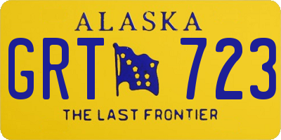 AK license plate GRT723