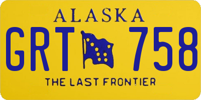 AK license plate GRT758
