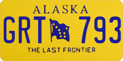 AK license plate GRT793