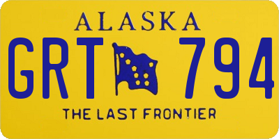 AK license plate GRT794