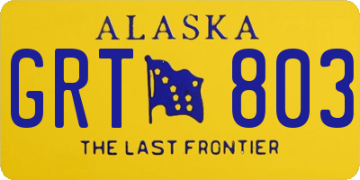 AK license plate GRT803