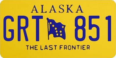 AK license plate GRT851