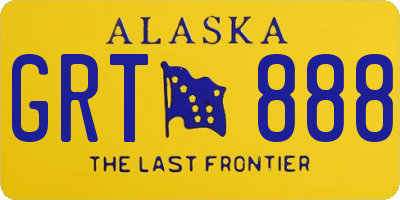 AK license plate GRT888