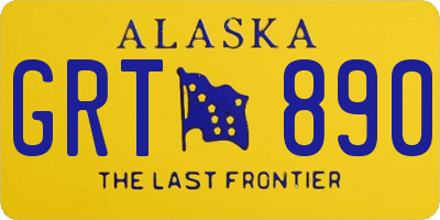 AK license plate GRT890