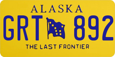 AK license plate GRT892