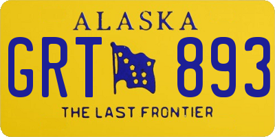 AK license plate GRT893
