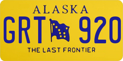 AK license plate GRT920