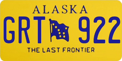 AK license plate GRT922