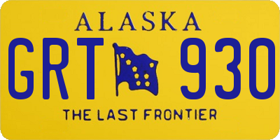 AK license plate GRT930