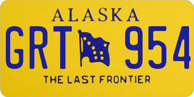AK license plate GRT954