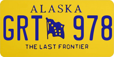 AK license plate GRT978