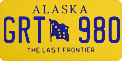 AK license plate GRT980