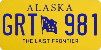 AK license plate GRT981