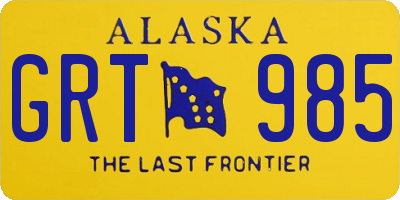 AK license plate GRT985