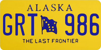 AK license plate GRT986