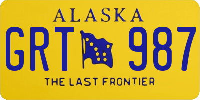 AK license plate GRT987