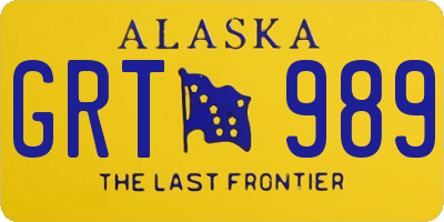 AK license plate GRT989