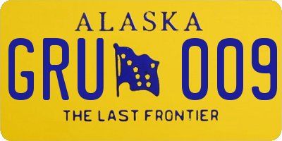AK license plate GRU009