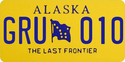 AK license plate GRU010