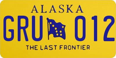 AK license plate GRU012