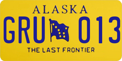 AK license plate GRU013