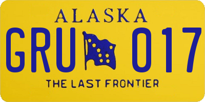 AK license plate GRU017