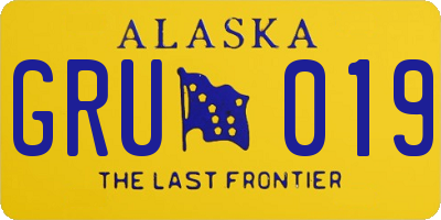 AK license plate GRU019