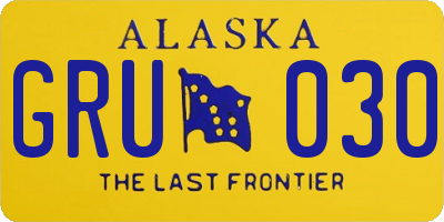 AK license plate GRU030