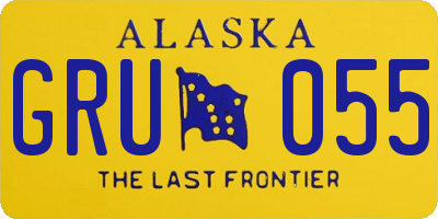 AK license plate GRU055