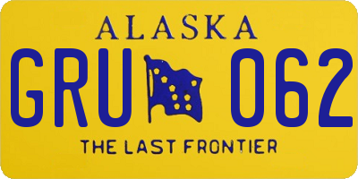 AK license plate GRU062