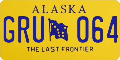 AK license plate GRU064