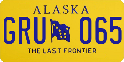 AK license plate GRU065
