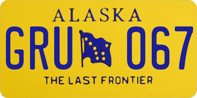 AK license plate GRU067