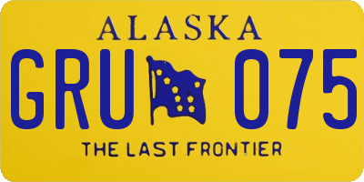 AK license plate GRU075