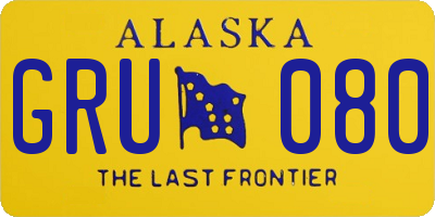 AK license plate GRU080