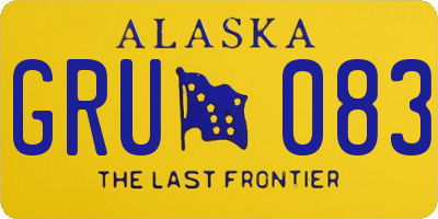 AK license plate GRU083