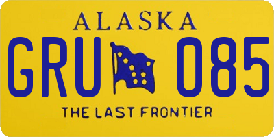 AK license plate GRU085