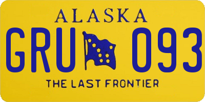 AK license plate GRU093