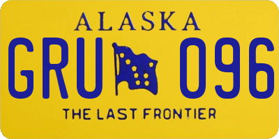 AK license plate GRU096