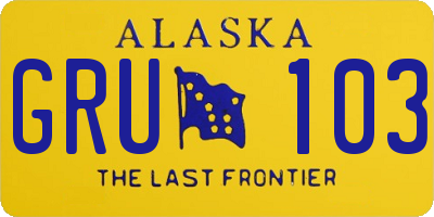 AK license plate GRU103