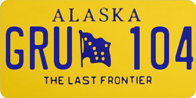 AK license plate GRU104