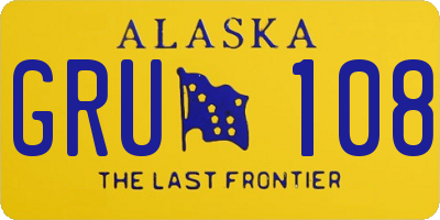 AK license plate GRU108