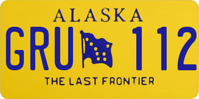 AK license plate GRU112