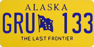 AK license plate GRU133
