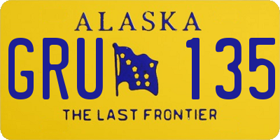 AK license plate GRU135